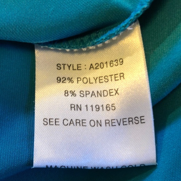 ANTHROPOLOGIE-ERICA DAVIES Teal Maxi Dress-Size Sm - Picture 6 of 7